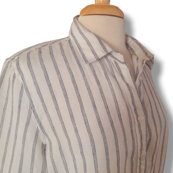 Quince 100% European Linen Long Sleeve Button-Down Shirt. Size Medium - Picture 4 of 10